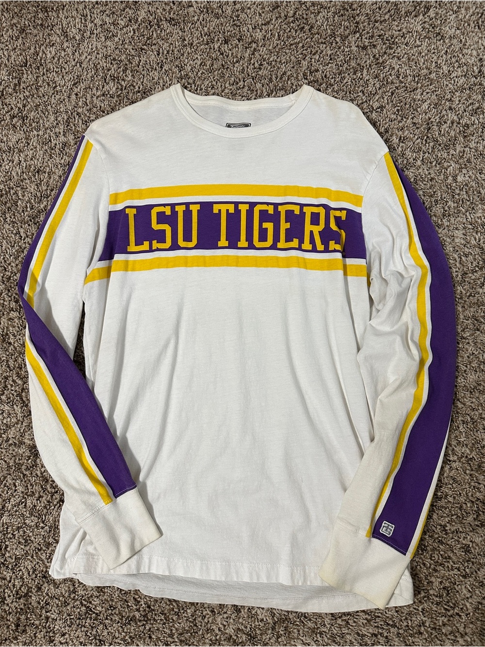 LSU Tigers Long Sleeve Shirt Men’s M White Purple Gold